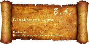 Blaskovics Ajna névjegykártya
